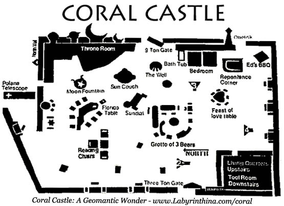 map of coral castle